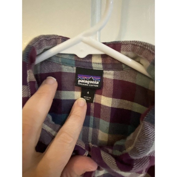 PATAGONIA Plaid Heywood Flannel Button Down Shirt Purple 4 - Picture 2 of 7